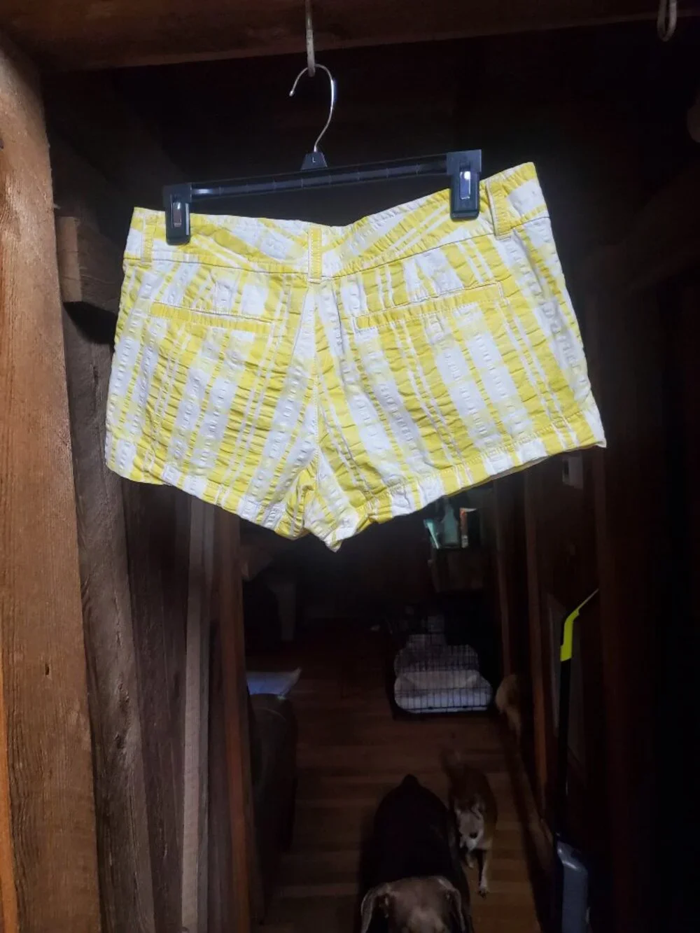 Vintage Lilly Pulitzer Walsh Seersucker Plaid Shorts Yellow White
